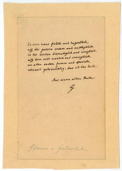 Eigenh. Albumblatt mit U. ("H.").