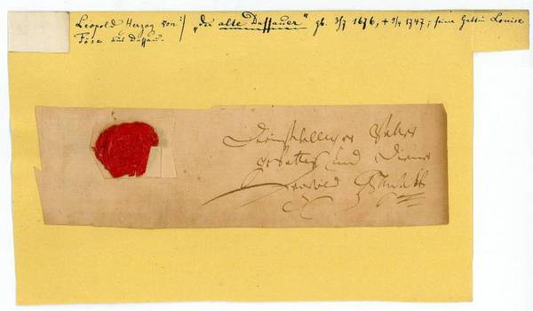 Eigenh. Courtoisie und U. (ausgeschnitten).