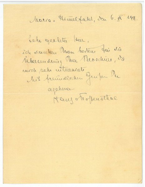 Eigenh. Brief mit U.