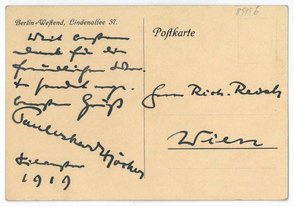 Eigenh. Postkarte mit U.