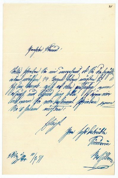 Eigenh. Brief mit U.