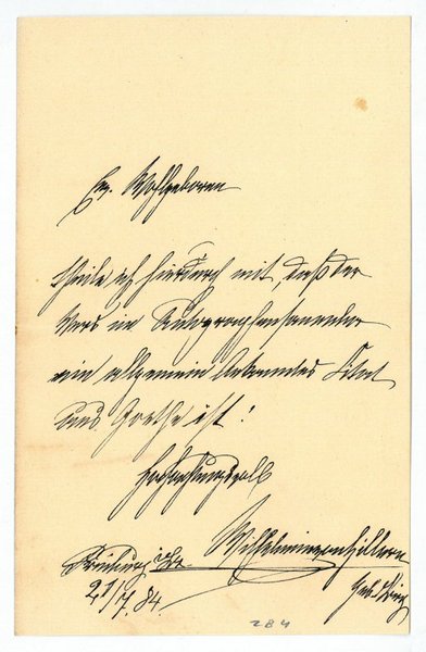Eigenh. Brief mit U.
