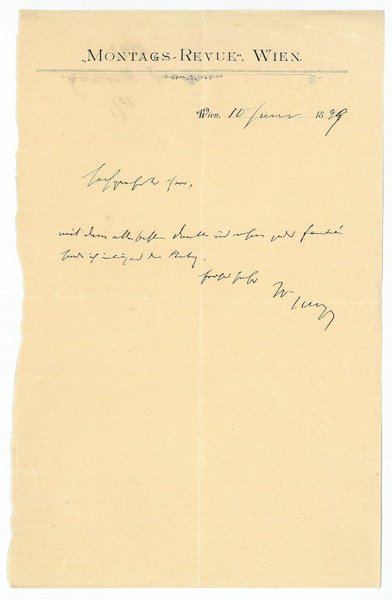 Eigenh. Brief mit U.
