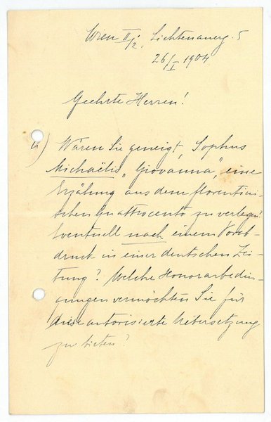 Eigenh. Brief mit U.