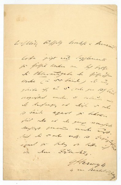 Autograph letter signed ("G. Herwegh").