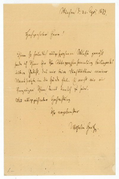 Eigenh. Brief mit U.