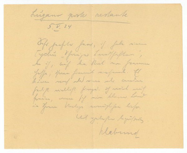 Eigenh. Brief mit U.