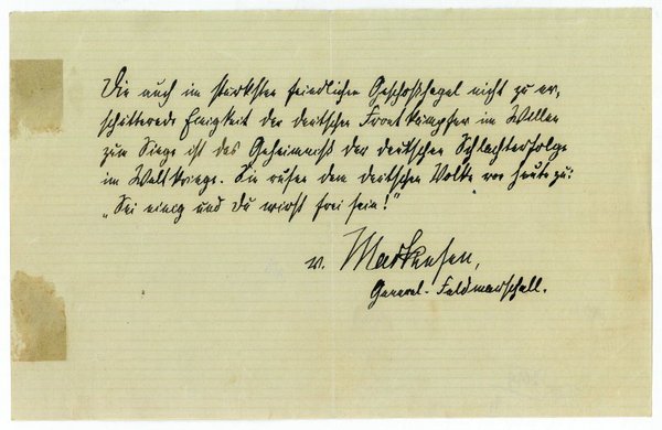 Eigenh. Zitat mit U.