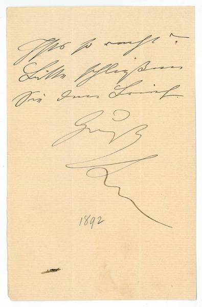 Eigenh. Notiz mit U.