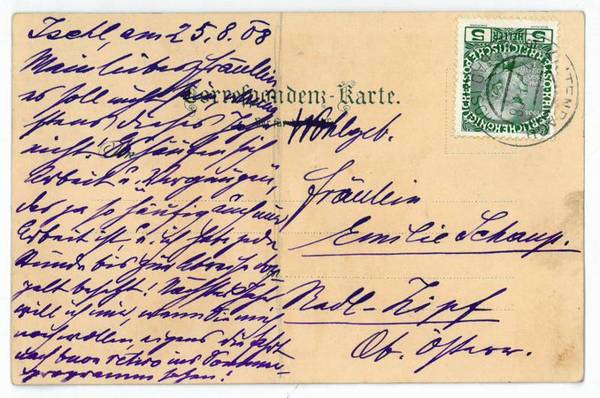 Eigenh. Postkarte mit U.