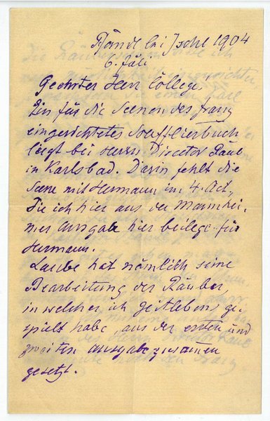 Eigenh. Brief mit U.