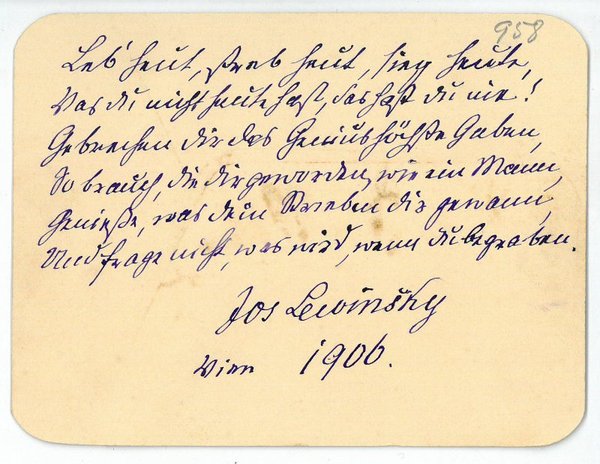 Eigenh. Albumblatt mit U.