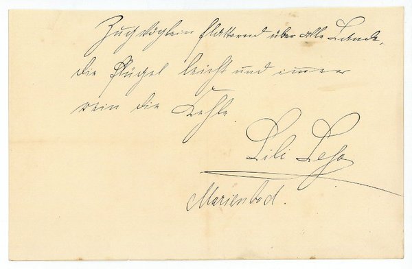 Eigenh. Albumblatt mit U.