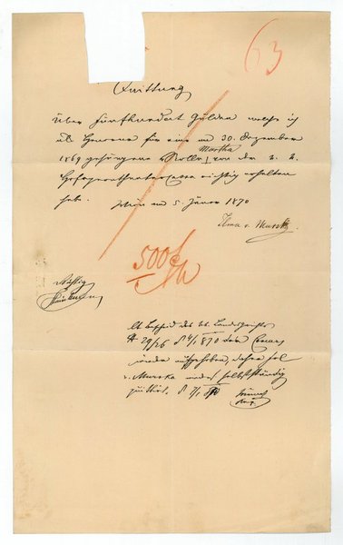 Quittung mit eigenh. U.