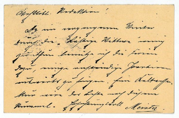 Eigenh. Postkarte mit U.