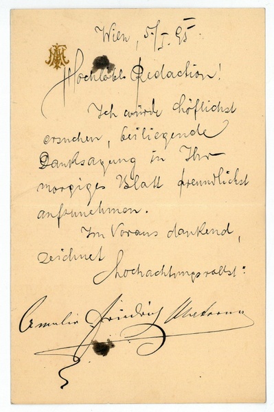 Eigenh. Brief mit U.