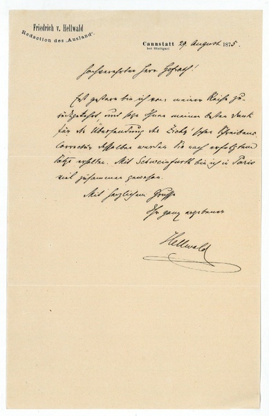 Eigenh. Brief mit U.