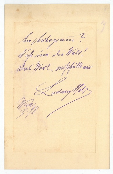 Eigenh. Albumblatt mit U.