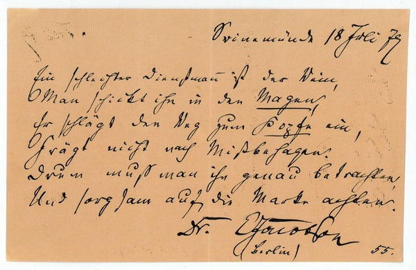 Eigenh. Albumblatt mit U.