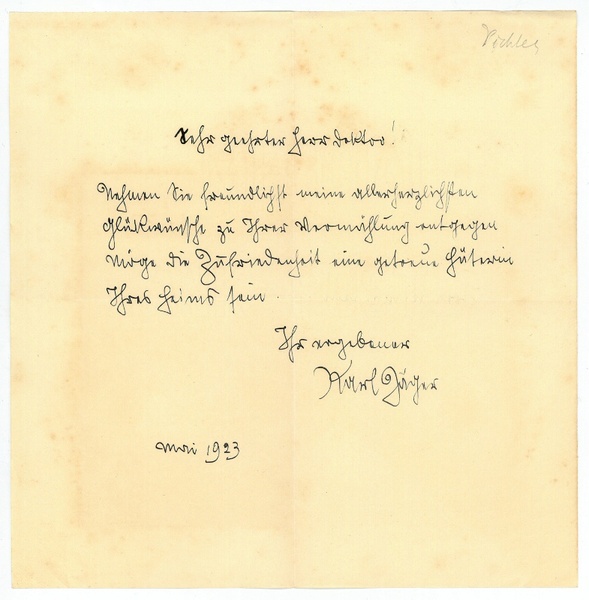 Eigenh. Brief mit U.