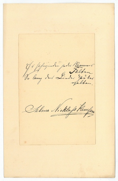 Eigenh. Albumblatt mit U.