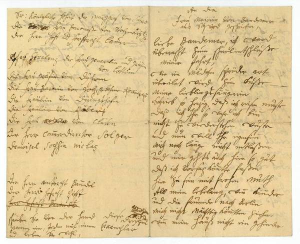 Eigenh. Briefgedicht mit U. ("A. L. Karschin").