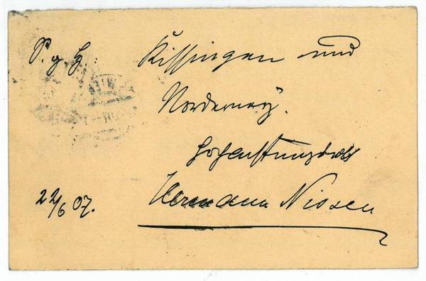 Eigenh. Postkarte mit U.