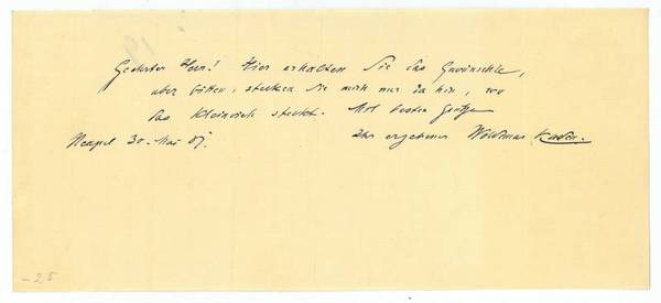 Eigenh. Brief mit U. und eigenh. Gedicht mit U.