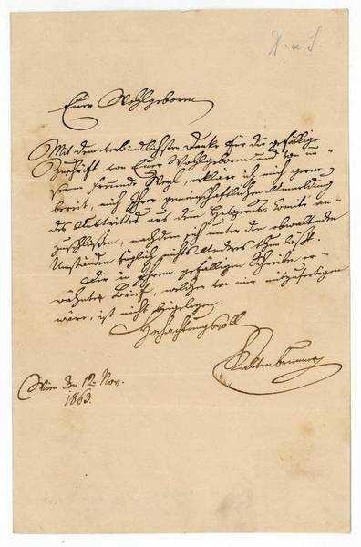 Eigenh. Brief mit U.