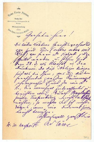 Eigenh. Brief mit U.