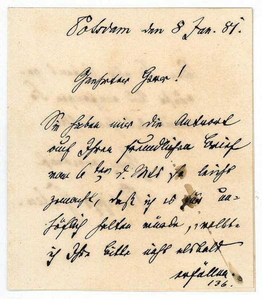 Eigenh. Brief mit U. und Ausschnitt mit eh. U.