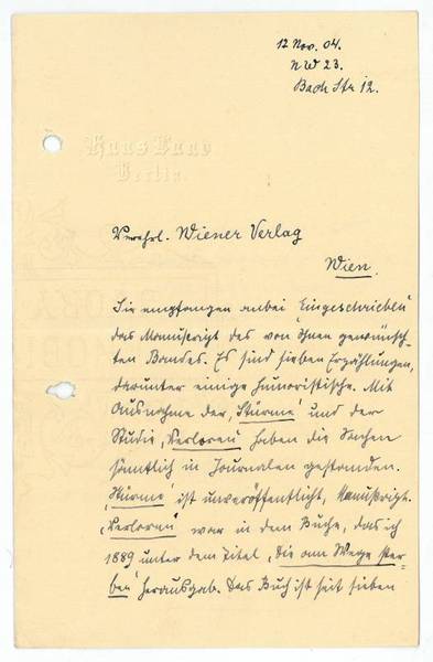 Eigenh. Brief mit U.