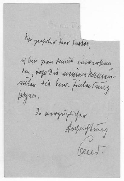 Eigenh. Brief mit U.