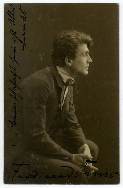 Portraitpostkarte mit eigenh. Widmung und U.