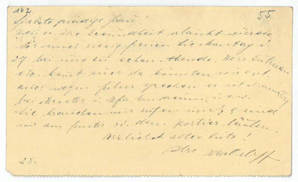 Eigenh. Postkarte mit U.