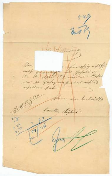 Hs. Dokument mit eigenh. U.