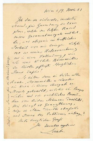 Eigenh. Brief mit U.