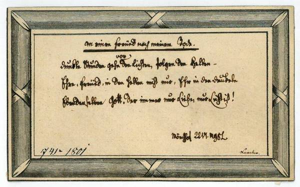 Eigenh. Albumblatt mit U. ("Lavater").