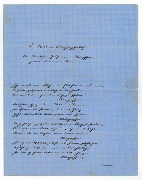 Eigenh. Manuskript "Die Welt im Autographenbuch" mit U. ("L[ütgendorff]. L[einburg"].