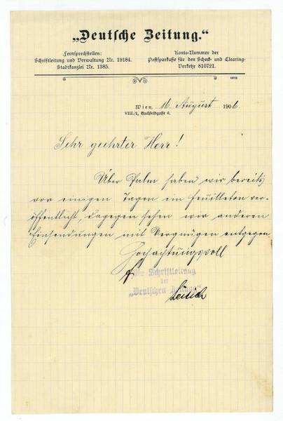 Brief mit eigenh. U.