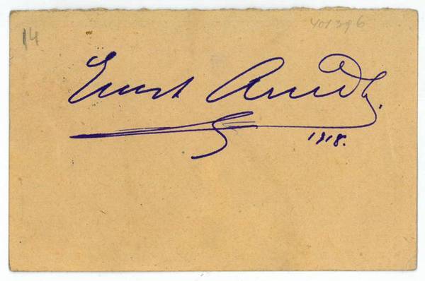 Postkarte mit eigenh. U.