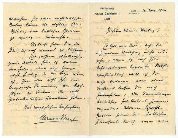 Eigenh. Brief mit U.