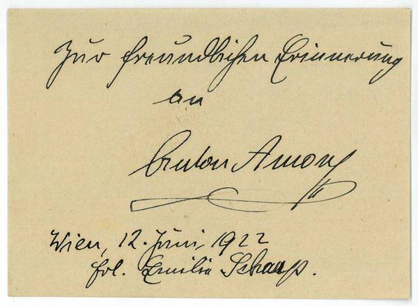 Eigenh. Widmung mit U.