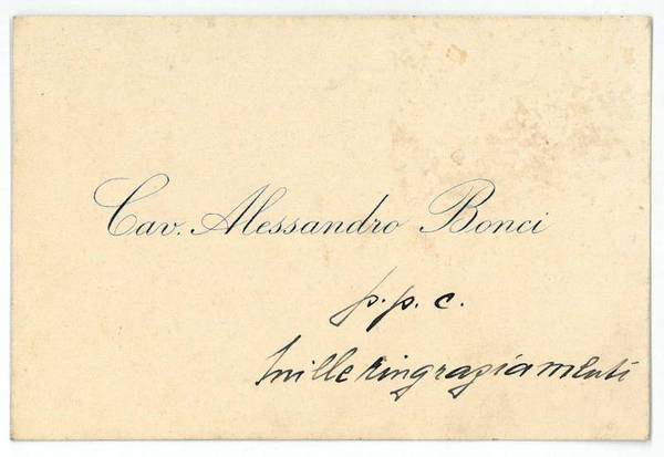 Visitenkarte mit eigenh. Widmung.