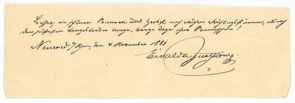Eigenh. Zitat mit U.