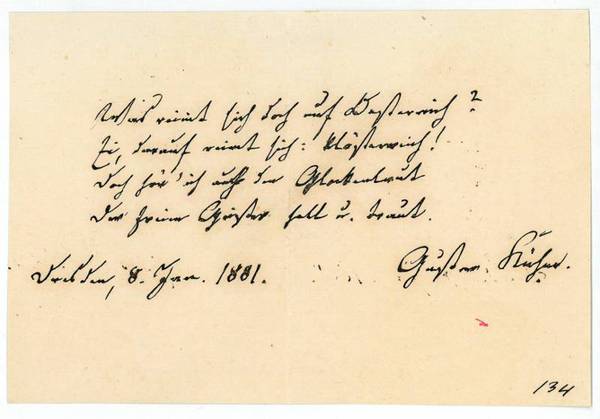 Eigenh. Albumblatt mit U. ("Gustav Kühne").