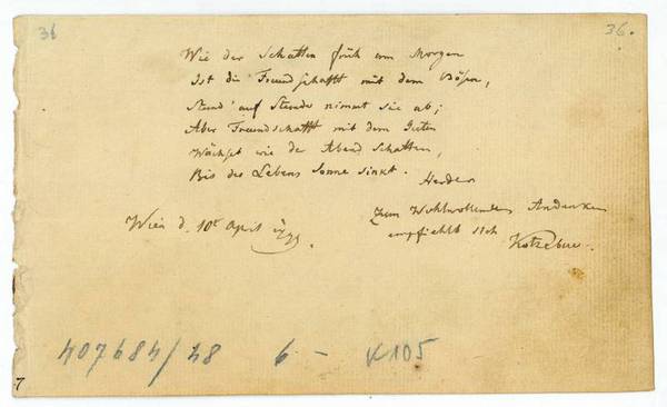 Eigenh. Albumblatt mit U.