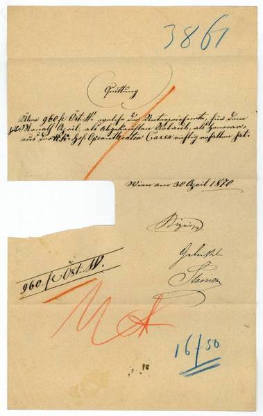 Dokument mit eigenh. U.