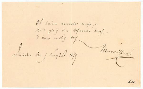 Eigenh. Albumblatt mit U.