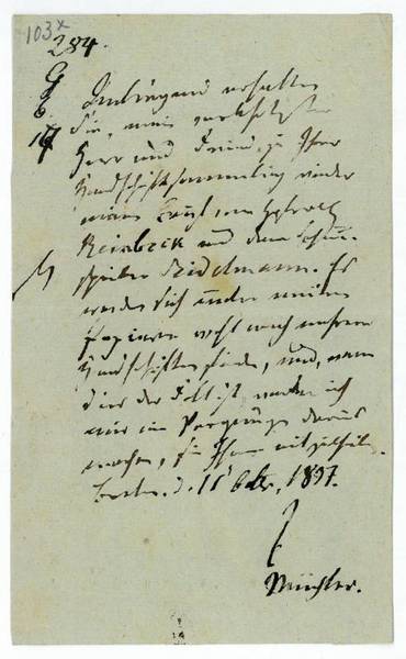 Eigenh. Brief mit U. ("Müchler").